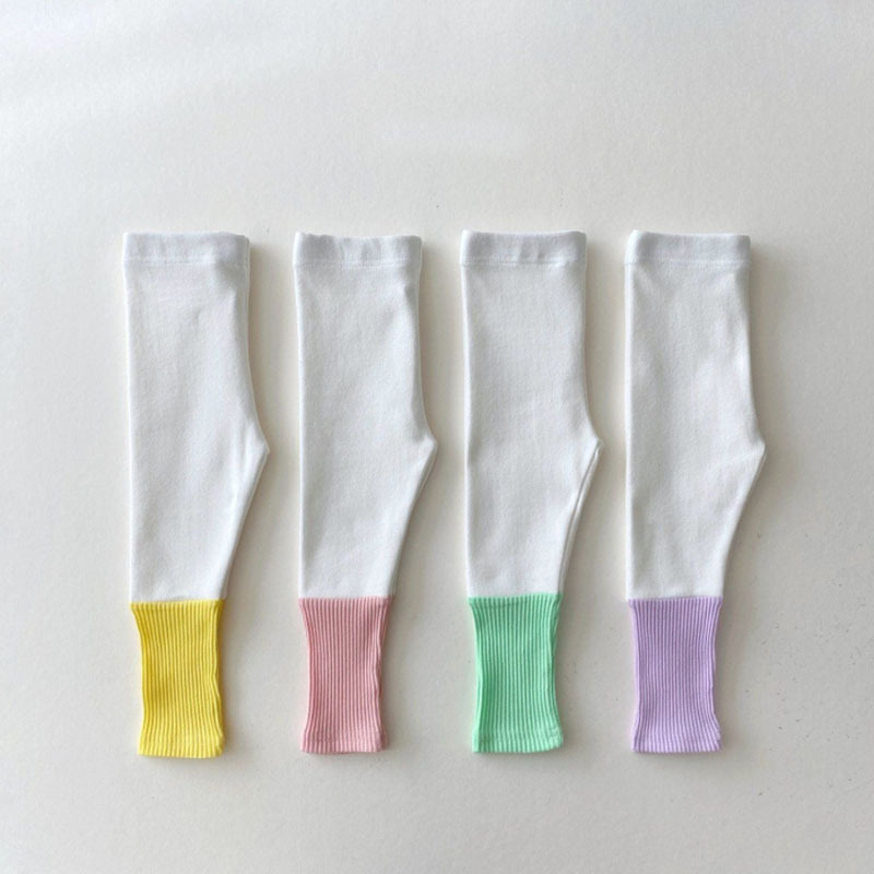 Estilo coreano ins Bebé Ropa para niños costura polainas de color caramelo para niños bebé primavera y otoño medias elásticas de moda