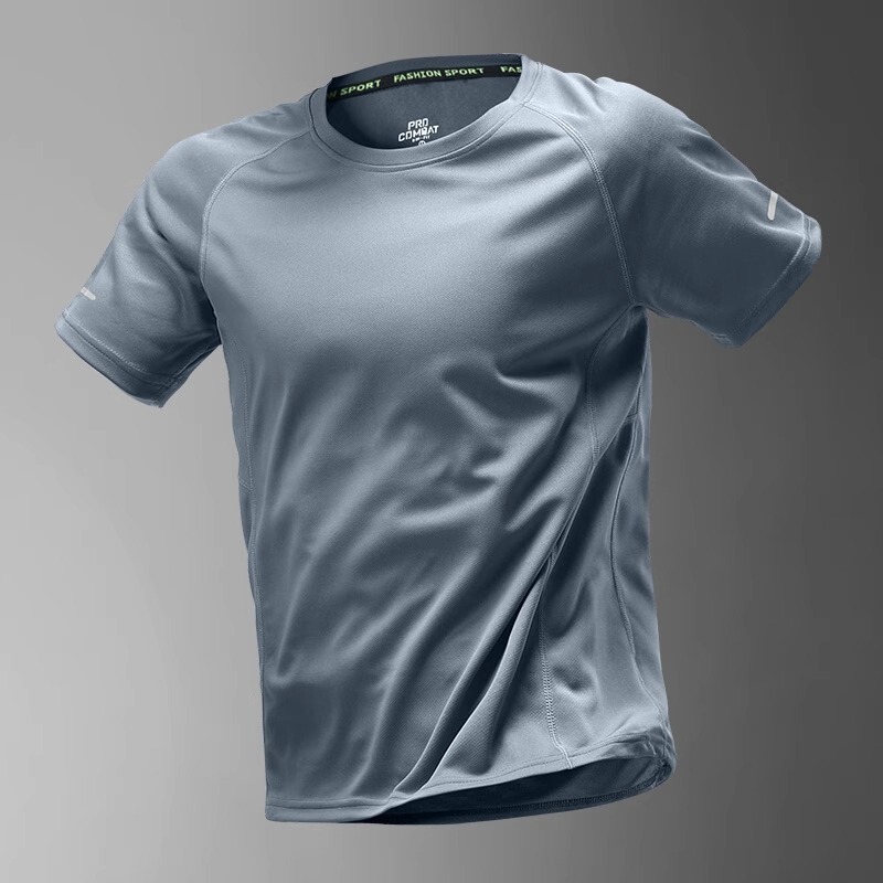 Sports T-Shirt Men's Quick-Drying Short-Sleeved Ice Silk Summer Fitness Running Top Feather Basketball Training Clothes Trendy