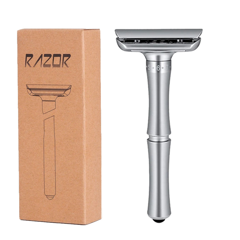 Manual Razor for Men, 8-Level Adjustable Safety Shaving Razor, Traditional Manual Razor for Shaving, German Style