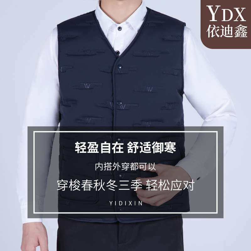 2025秋冬季男士加绒棉马甲背心马夹加绒加厚中老年爸爸装保暖坎肩|undefined