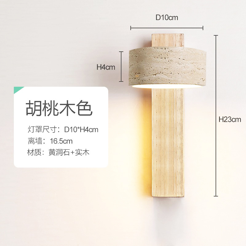 Residencias pasillo lámpara de pared faro de lámpara de pared redonda ovalada dormitorio de fondo de piedra de la villa amarilla cabecera de cama japonesa