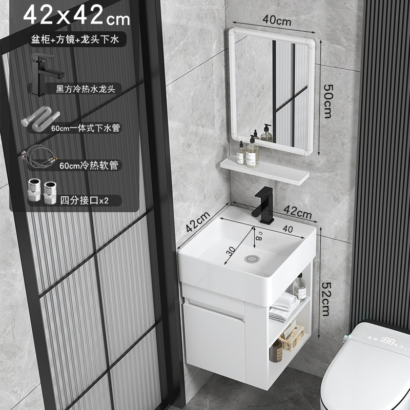 Cajón tipo pared tipo casa pequeña almacenado lateral gabinete de baño cerámica todo en un lavabo gabinete combinación lavabo de cara lavabo