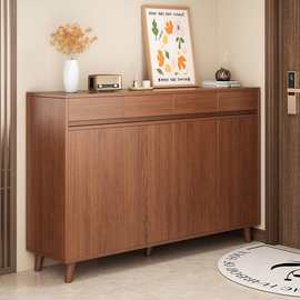 新中式鞋柜一体柜家用门口玄关柜大容量门厅鞋柜带门阳台收纳柜子