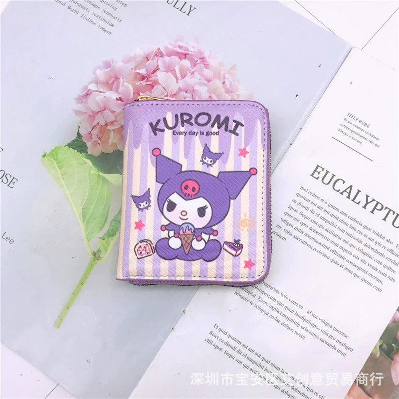 Картхолдер для японской мультфильми- карточек с молнией, монеты, кошелек