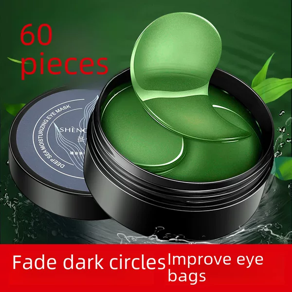Green Seaweed Eye Mask, Gold Eye Mask, Fading Dark Circles, Eye Bags, Eye Lines, Moisturizing and Replenishing Gel Eye Patch, 60 Pieces