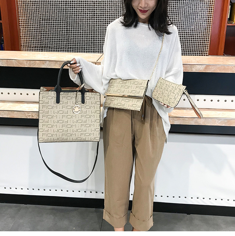 New European and American cross-border fashion women's bag three-piece set, mother-and-child bag, versatile, large-capacity crossbody single-shoulder bag undefined