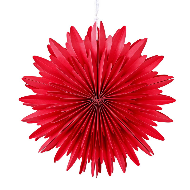 Colgante de flores de papel tridimensional rojo de 42 cm