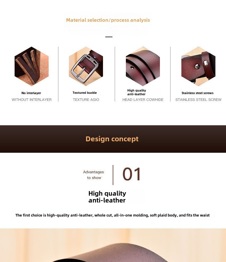 Cross-border foreign trade Men's  leather pin buckle belt vintage belt fashion casual jeans belt factory wholesale_viptrois.com