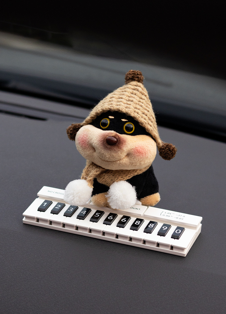 Gulu Handmade Original Bee Dog Girls' Temporary Parking Number Plate - High-End Creative Car Moving Phone Number Sign