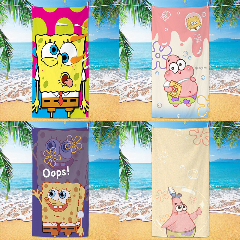 Cross-Border Dropshipping of Microfiber Spongebob Beach Towels, Custom Printed Beach Towels, Double-Sided Velvet Quick-Drying Bath Towels Cross-Border Dropshipping of Microfiber Spongebob Beach Towels, Custom Printed Beach Towels, Double-Sided Velvet Quick-Drying Bath Towels