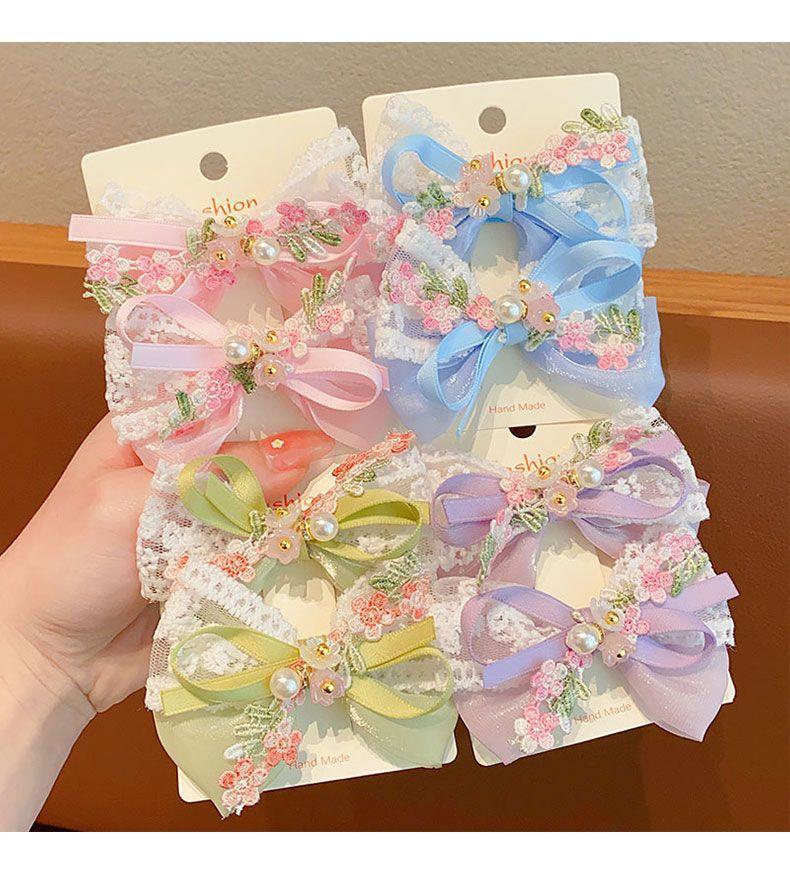 Hair Clip Hair Accessories Type Cute Sweet Kid'S Women's Knot Flower Butterfly Pearl Hair Clip