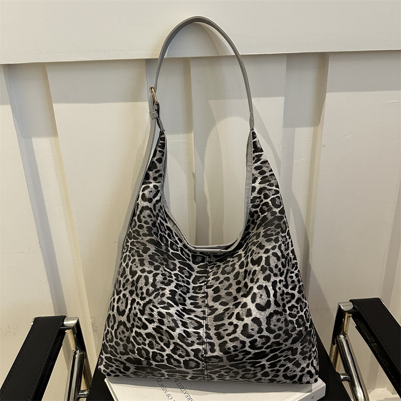 Casual coreano de gran capacidad bolso de brazo para mujeres 2024 nuevo leopardo moda bolso de mano de moda moda moda bolso de mano