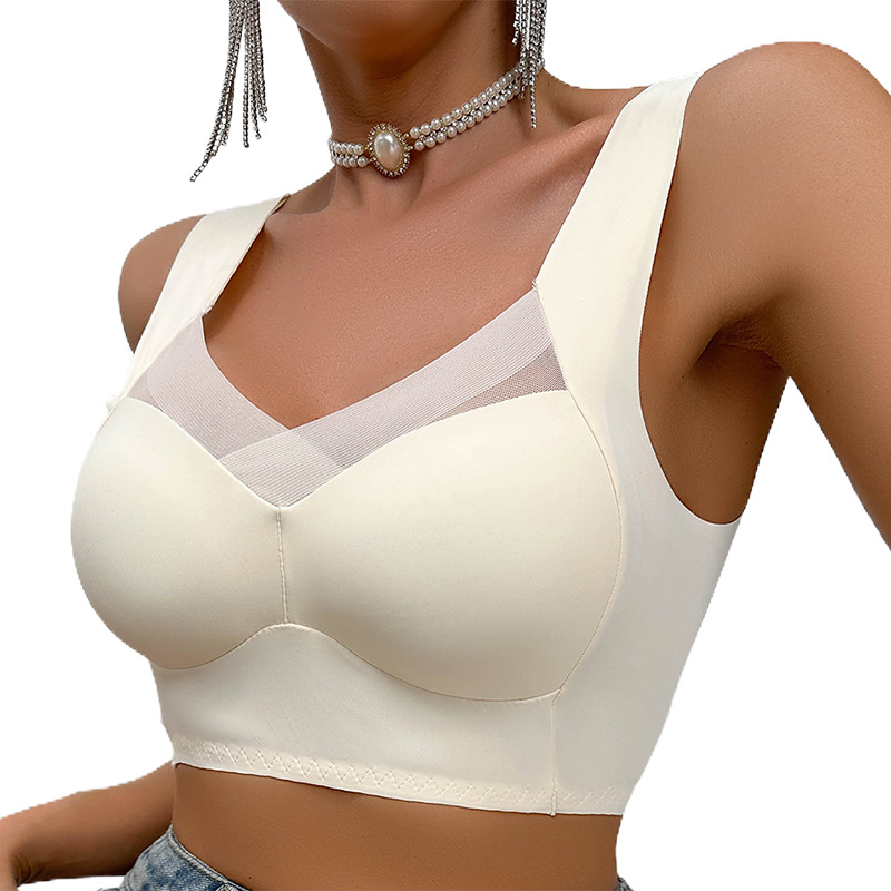 Solid Color Wireless Bra Back Beauty Gather Comfort display picture 3