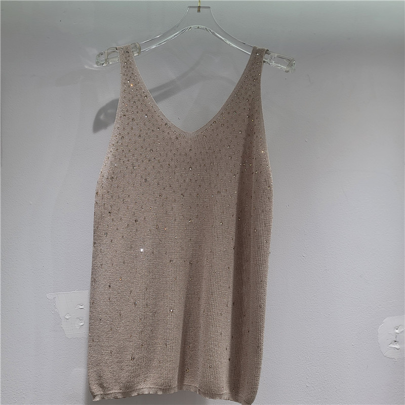 Corea de la industria pesada chaleco de esquinilla chaleco de verano chicas calientes con un sentido de diseño nicho suelto vestido sin mangas