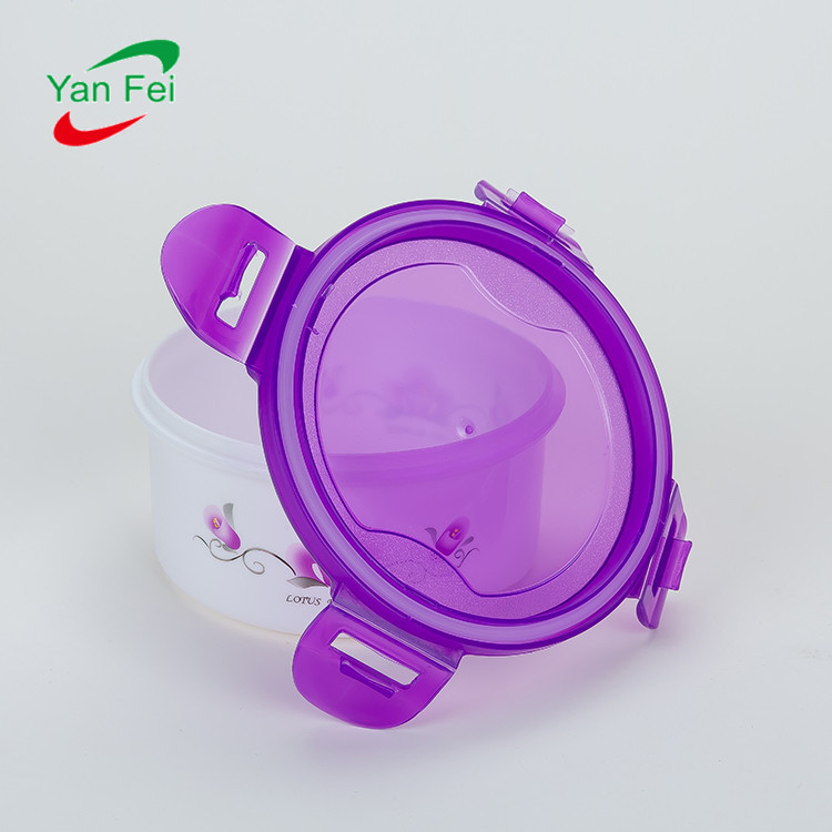 Caja de preservación redonda doméstica de 5 piezas, caja de almacenamiento sellada, caja de almuerzo portátil para picnic, caja de almuerzo para trabajar