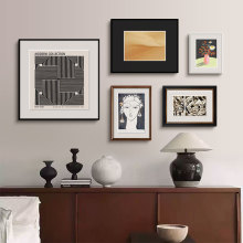 中古风玄关斗柜高级感挂画法式客厅沙发背景墙画老钱风书房装饰画