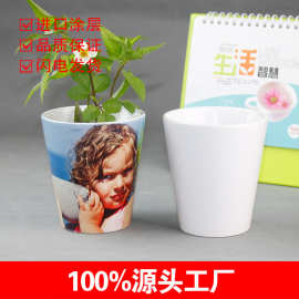 陶瓷花盆锥形热转印花盆 白色涂层花盆订 制-特惠锥形花盆DIY图片
