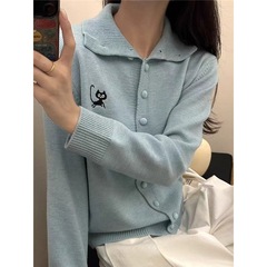 秋季女士韩系氛围感毛衣针织开衫外套女2025新款巨好看的早秋穿搭
