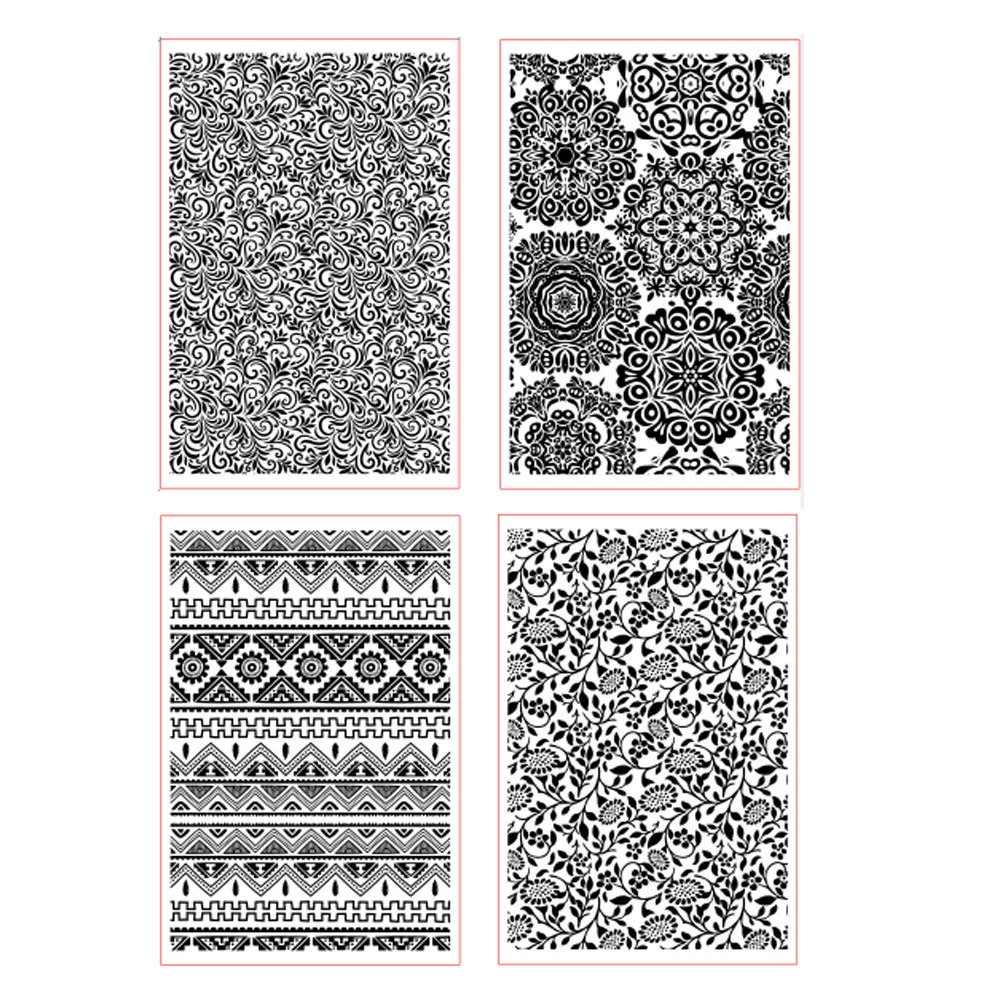 Однослойная вдавливальная пластина CT0104 трехмерная вдавливание для выпечки помадка ручной работы мыльная глина набор из 4 предметов