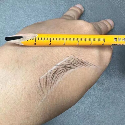 Tattoo eyebrow positioning pen wooden hard core makeup artist special eyebrow design line eyebrow easy to color waterproof and sweatproof