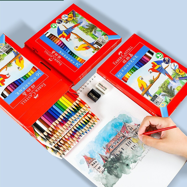 Alemania Faber-castell/Faber-Jia 12 colores 24 colores 36 colores 48 colores Color soluble en agua plomo cartón rojo