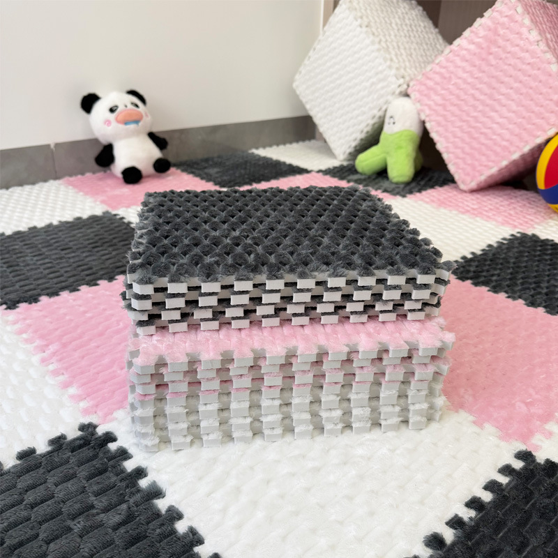 Factory Direct Sales Wholesale Flannel Splicing Carpet Bedroom Ins Style Room Bedside Large Area Fully Covered and Cuttable