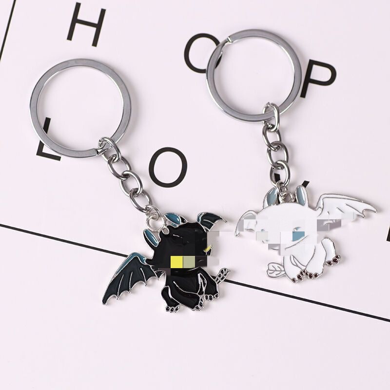 Dragon Trainer toothless pendant keychain couple pendant cartoon male and female students Valentine's Day gift key ring Dragon Trainer toothless pendant keychain couple pendant cartoon male and female students Valentine's Day gift key ring