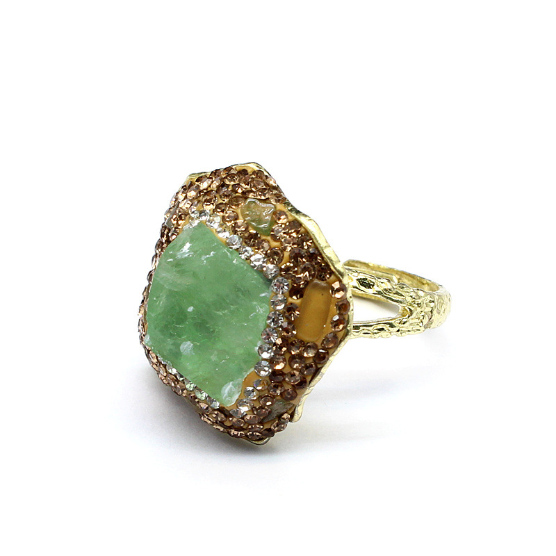 25g Weight Open Rings Classification Adjustable Ring Size 1 Piece Quantity Holiday, Daily Occasion natural stone Material Geometric Pattern Unisex Gender Plating, Healing Design Vintage Style, Classic Style Style Unisex Natural Stone Plating Healing Geometric Open Rings Healing Crystals Jewelry 25