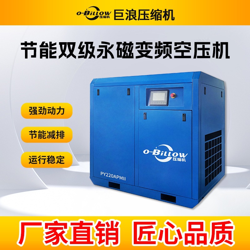 上海厂家双极压缩空压机高压固定式螺杆空压机工业用螺杆式真空泵