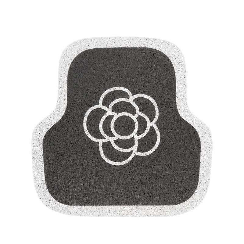 Universal – Universal Car Floor Universal Foot Pad - white-edge-camellia-rear-row-floor-mat
