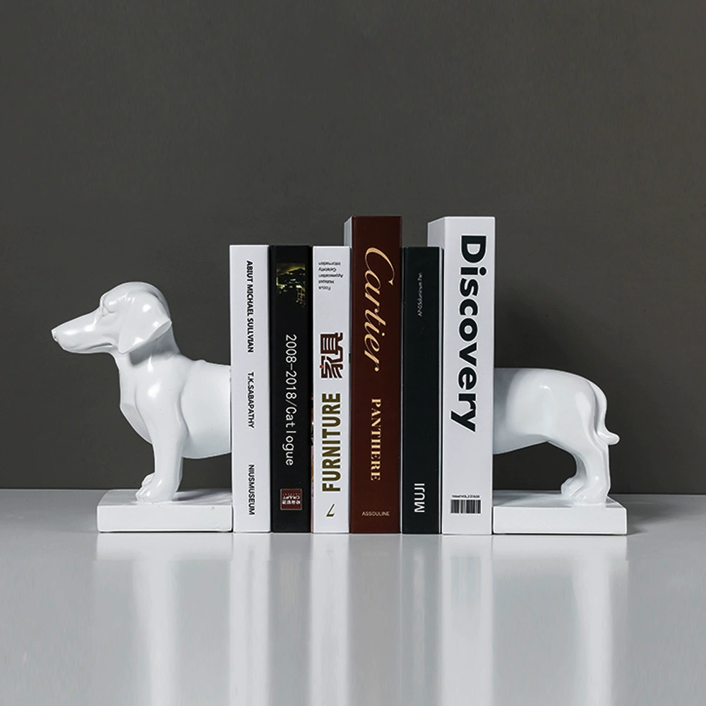 Такса-щенок как креативная подставка под книги, книжный шкаф, подарок на новоселье для гостиной, столовой, детской комнаты, декор из смолы, милые украшения