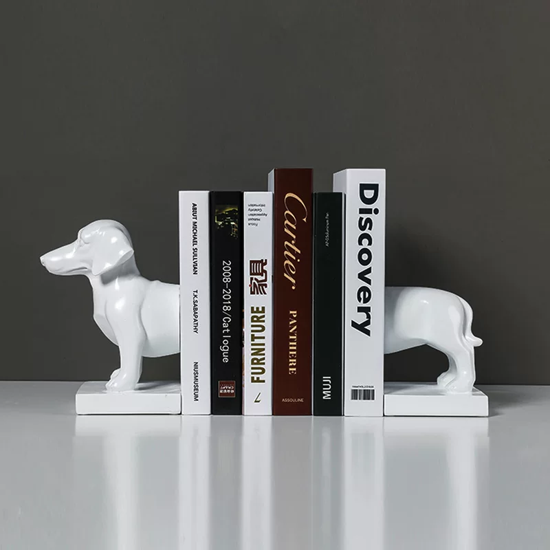 Такса-щенок как креативная подставка под книги, книжный шкаф, подарок на новоселье для гостиной, столовой, детской комнаты, декор из смолы, милые украшения