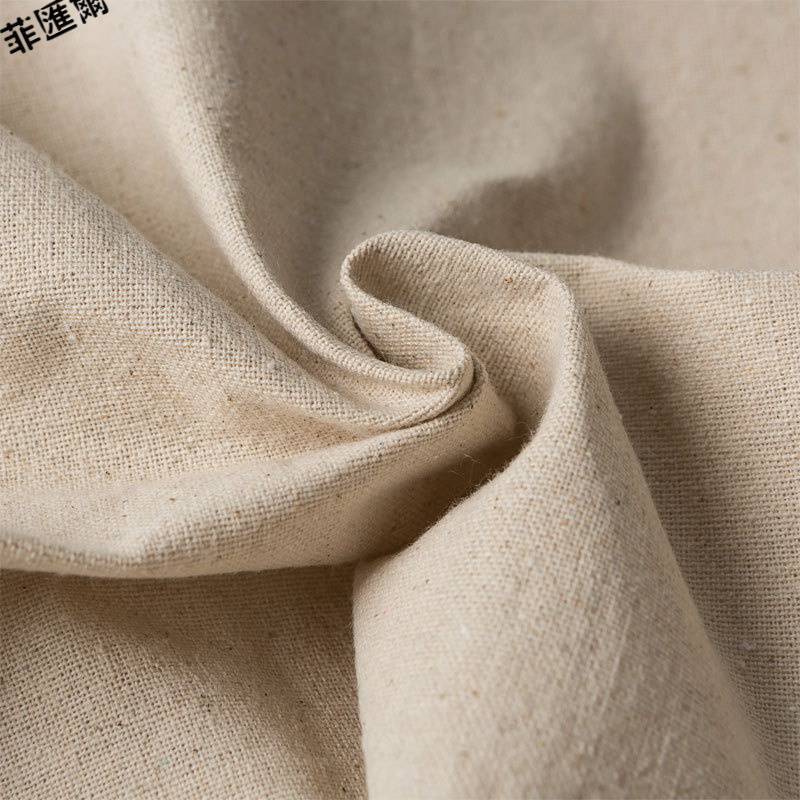 棉麻布料麻胚白胚素色纯色粗亚麻面料手工加厚胚布沙发软包粗麻布
