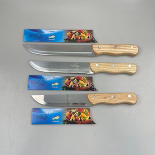 Km6031-8031 Ash Wood Handle Meat Cleaver Chef's Knife Butcher Knife Can Be Specified Color Box Factory Direct Sale