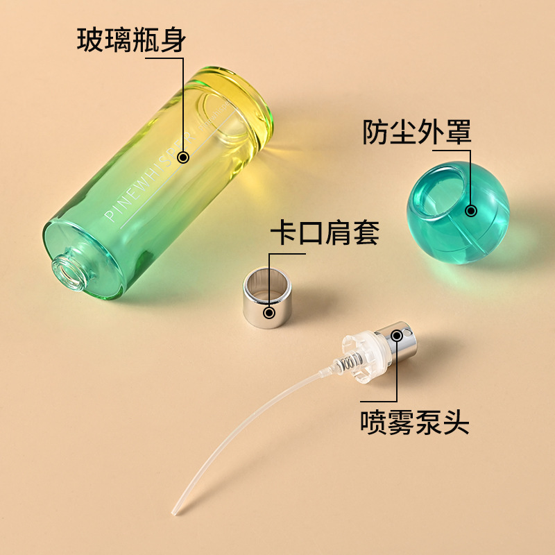 银脉现货50ml夏日柠檬香水瓶 圆形卡口喷雾瓶高档旅行香水分装瓶|undefined