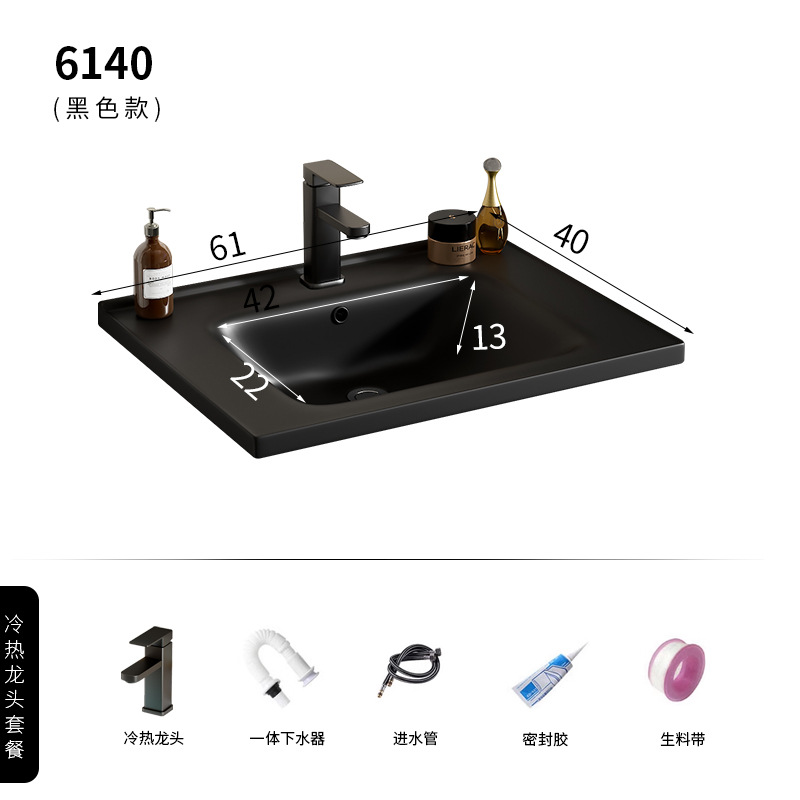 Grifo de lavabo de cerámica negra 6040