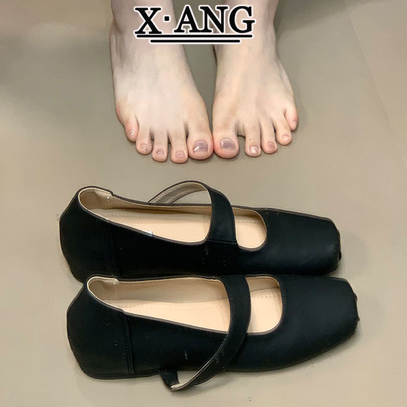羊皮版法式玛丽珍鞋子女内增高女鞋2025新款一脚蹬软底猪鼻子单鞋|undefined