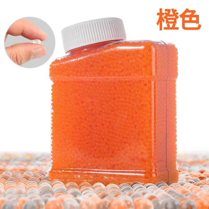 Bolitas de gel absorbente de agua 7-8mm, perlas decorativas hidratantes, paquete en botella cuadrada