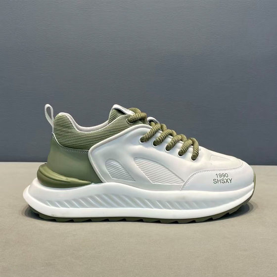 European Station Men's Shoes Spring Breathable Mesh Sports Teenager Running All-match Casual Platform Forrest Gump Trendy Shoes
