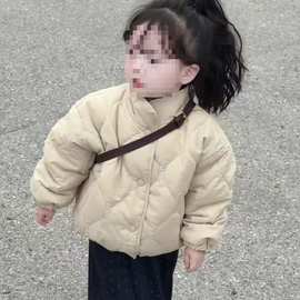 女童冬装加厚棉服2025新款韩系可爱夹棉棉衣女宝保暖短款棉袄外男