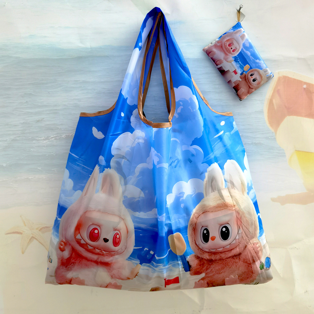 大型アニメスポット折り畳み環境保護レジ袋携帯袋が軽くて、野菜バッグを買って収納するファッションを繰り返している