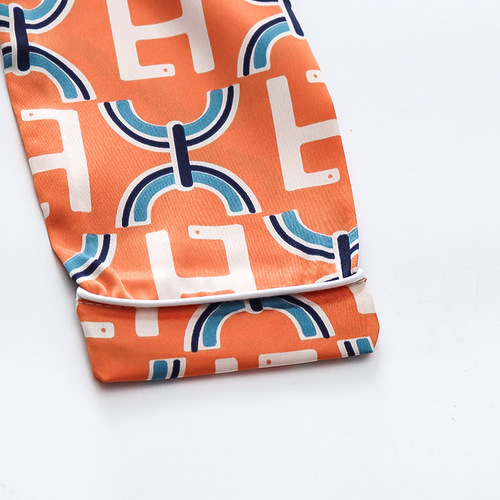 CA27 one piece drop shipping for small and medium-sized children spring and autumn long-sleeved trousers pajamas 0-4 years old male and female baby satin home clothes