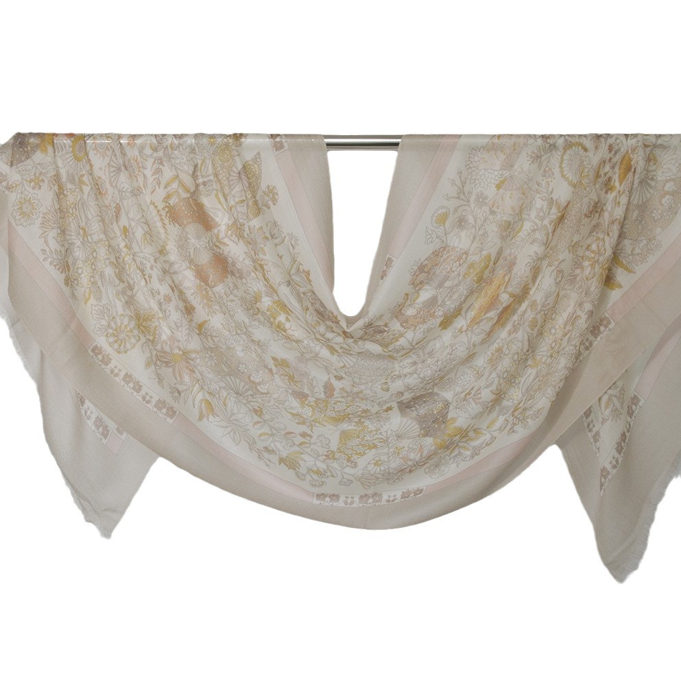 Chal de cachemira pura estampado de Mongolia Interior, directo de fábrica, fino, para otoño e invierno, bufanda larga para mujer, elegante y versátil