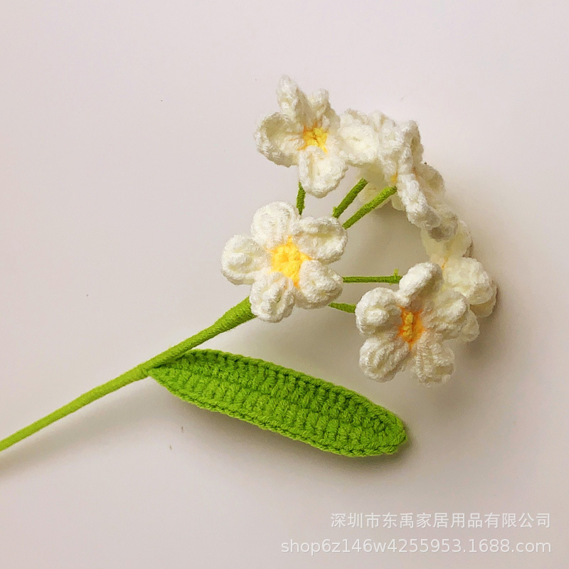 玫瑰花编织花束假花手工钩针仿真花毛线花朵成品情人节教师节礼物|undefined