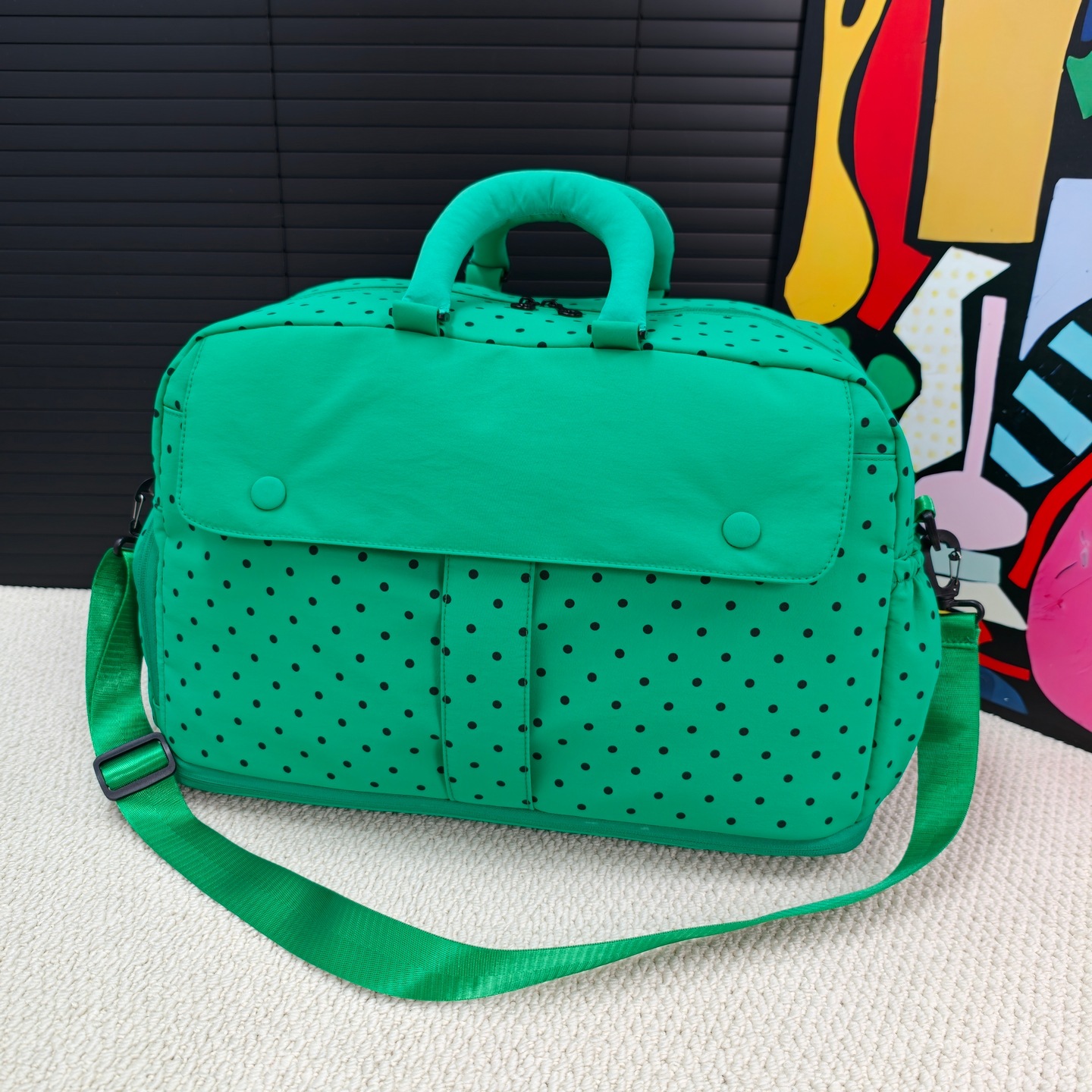 Koreanische Polka-Dot-Reisetasche, großes Fassungsvermögen, leicht und erweiterbar