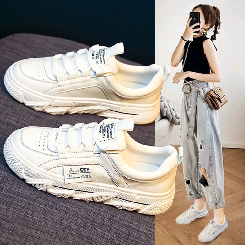 Popular White Sneakers for Women, 2022 Autumn New Casual Versatile Trendy Breathable Sports Shoes for Women