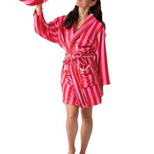 H 13475 Luxury Retro Checkered Striped Bathrobe �������̸�ԡ