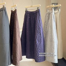 韩国东大门2025秋冬加绒加厚肌理感立体花苞半裙女高腰显瘦蓬蓬裙