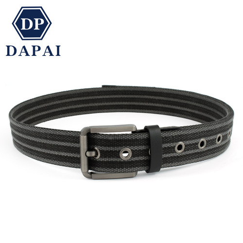 Korean style men's youth canvas belt fashionable pin buckle woven pants belt outdoor casual polycotton woven belt