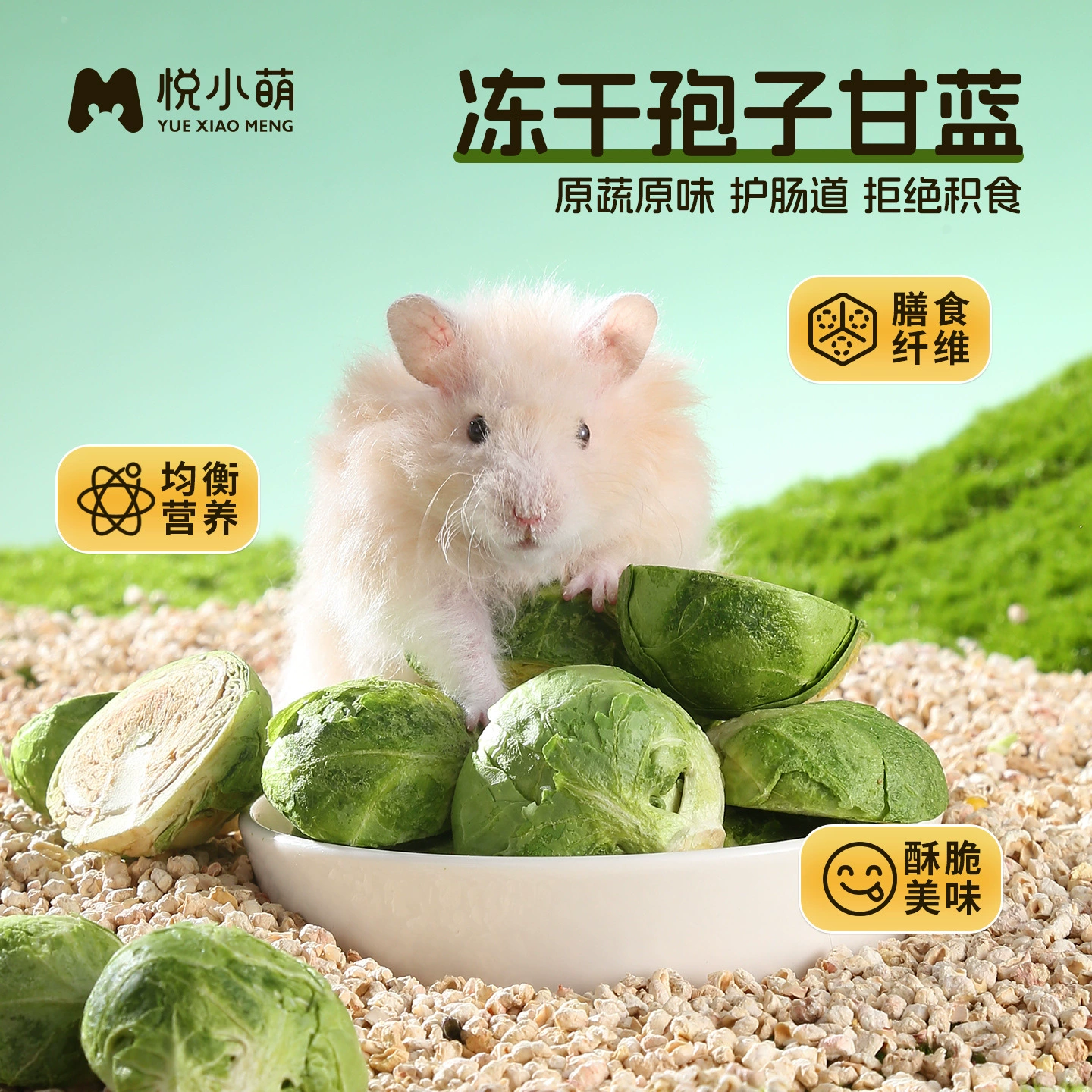 Yue Xiaomeng, подарочная упаковка для закусок для хомяков, питательная лиофилизированная капуста с спорами, золотой медведь, интерактивное кормление, товары для ландшафтного дизайна